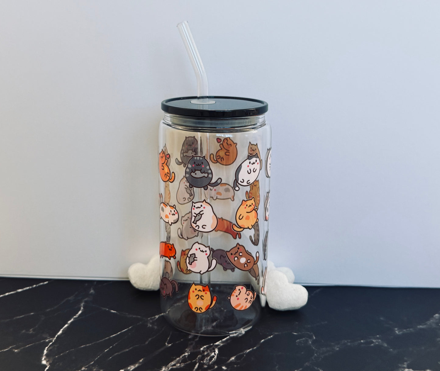 Cat lovers-Glass cup 16oz