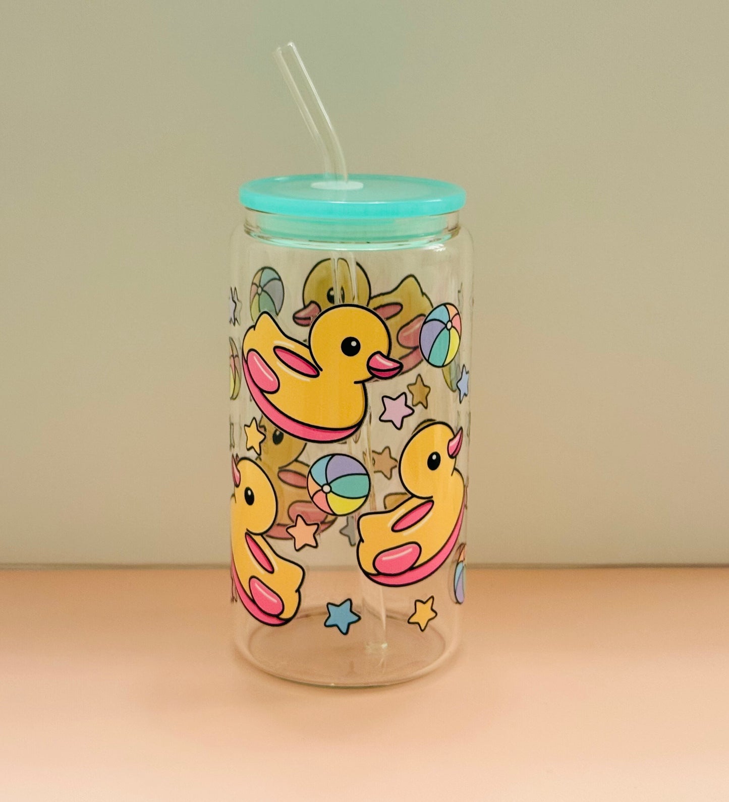 Duck float fun-Glass cup 16oz