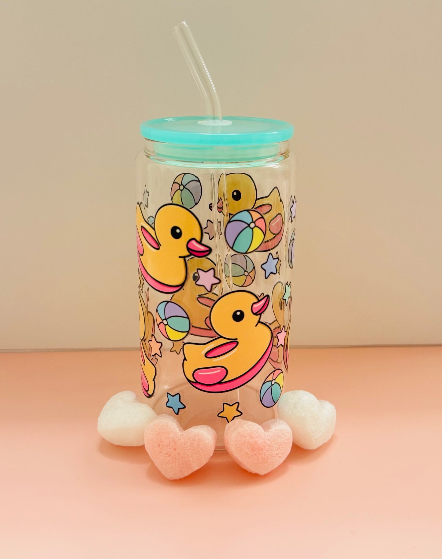 Duck float fun-Glass cup 16oz