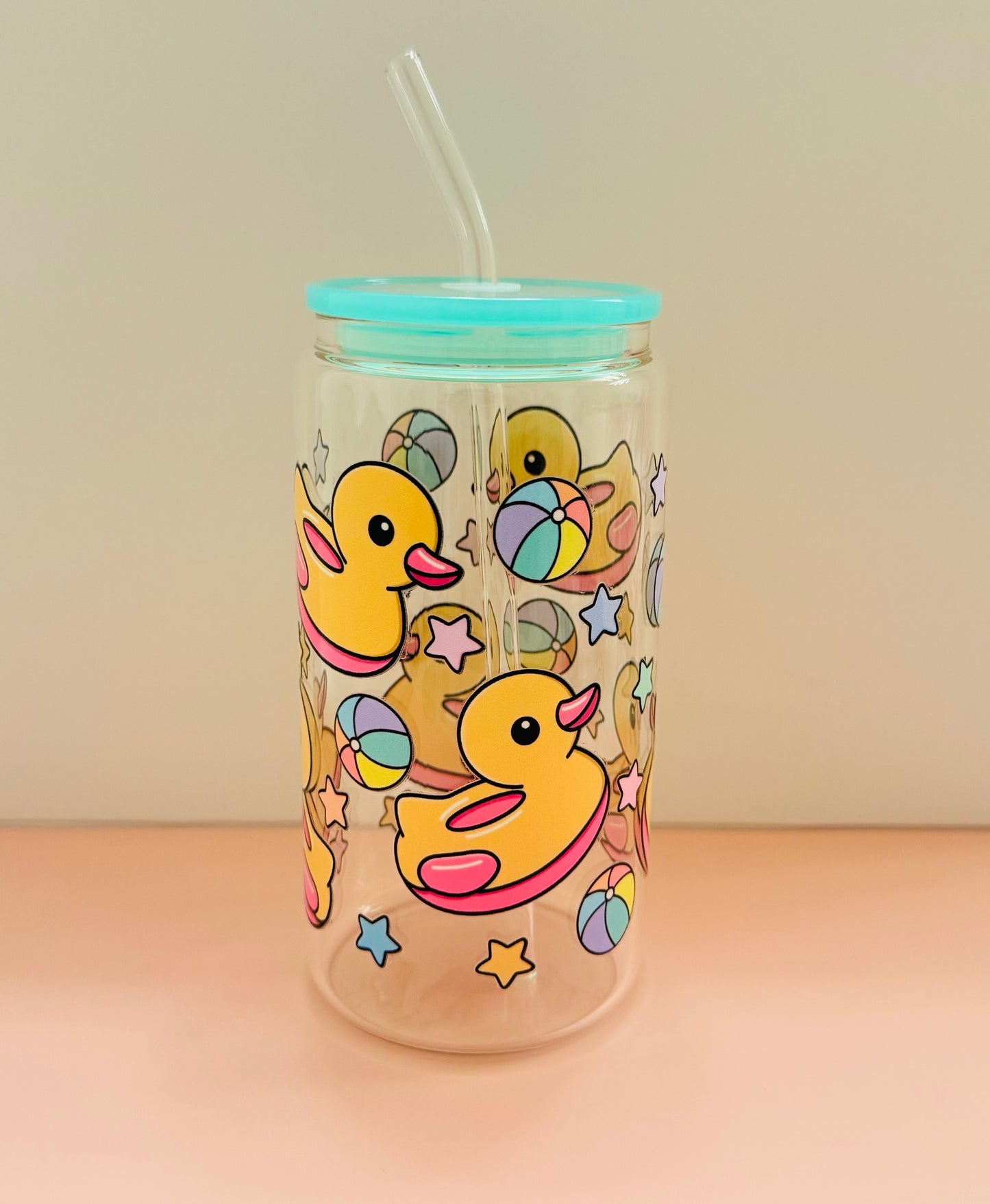 Duck float fun-Glass cup 16oz