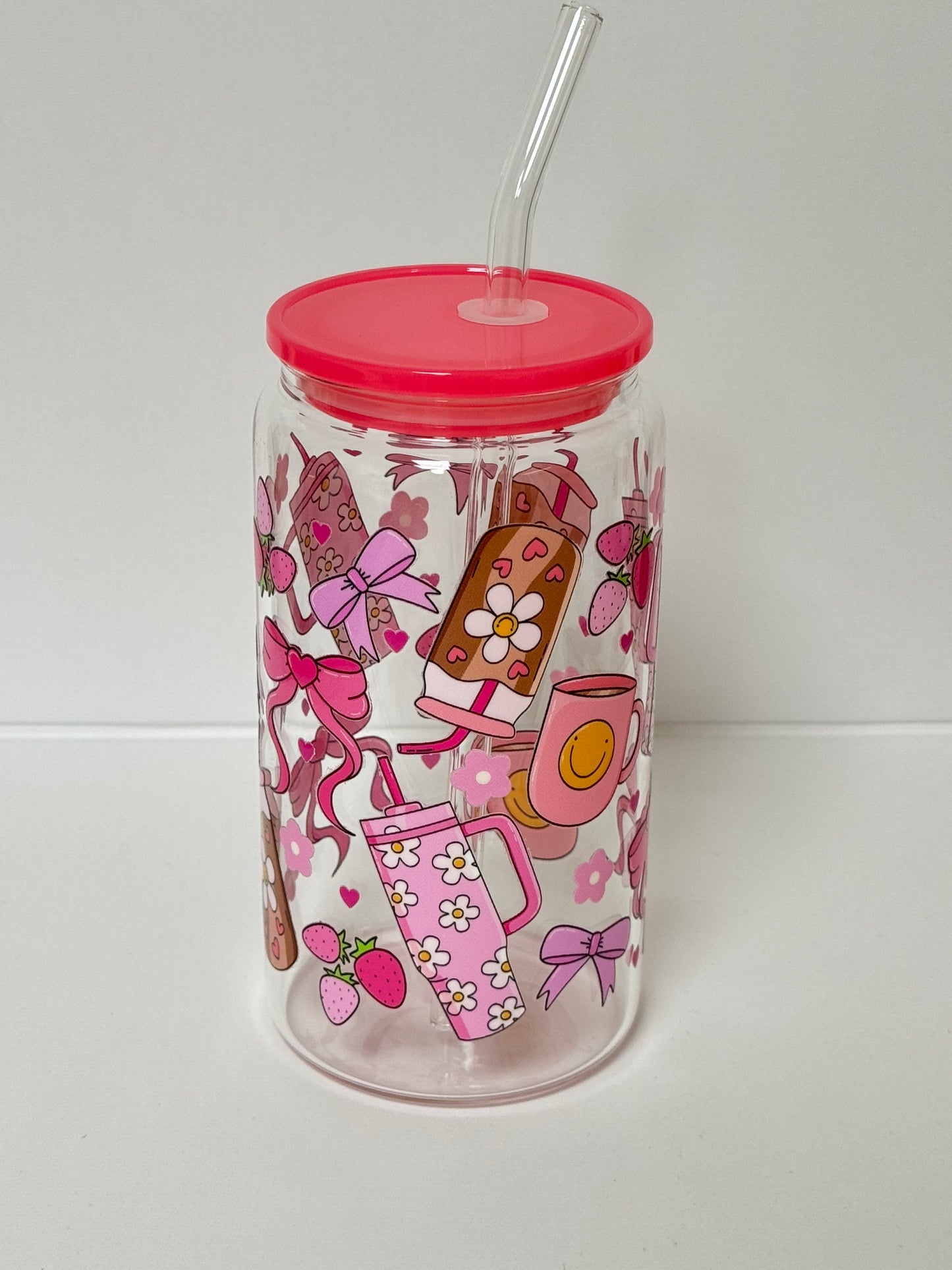 The girl who loves coffee-glass cup 16oz