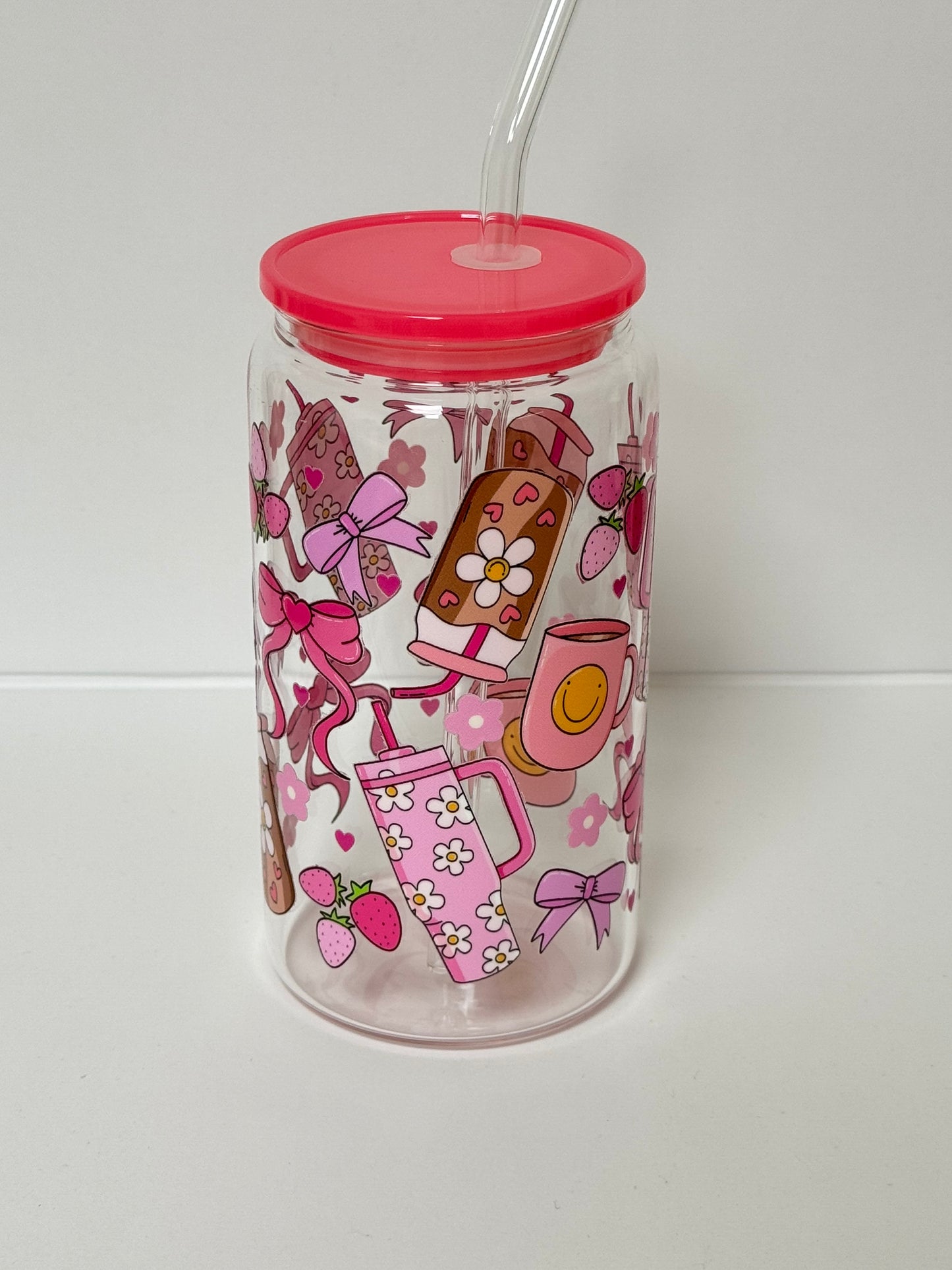 The girl who loves coffee-glass cup 16oz