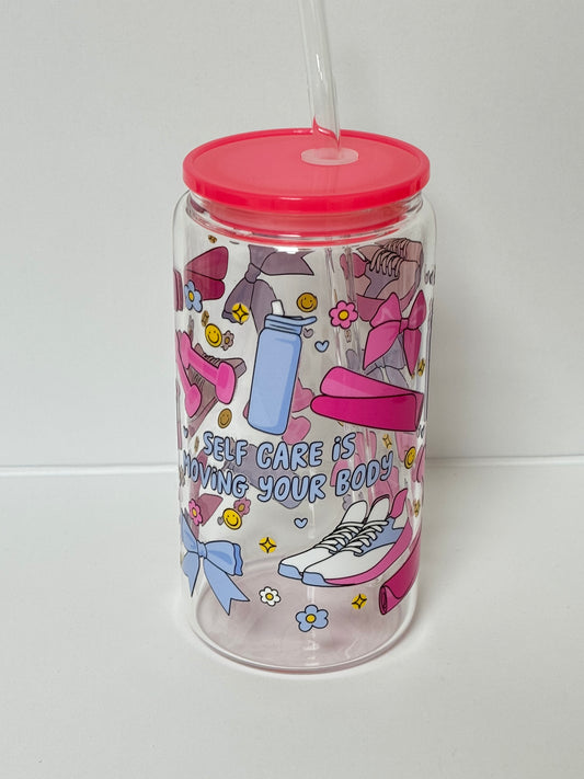 Self care-glass cup 16oz